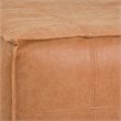 Trent Home Boho Large Square Coffee Table Pouf in Distressed Brown Faux Leather
