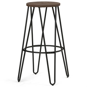 Trent Home Solid Elmwood 30&quot Bar Stool in Cocoa Brown and Black