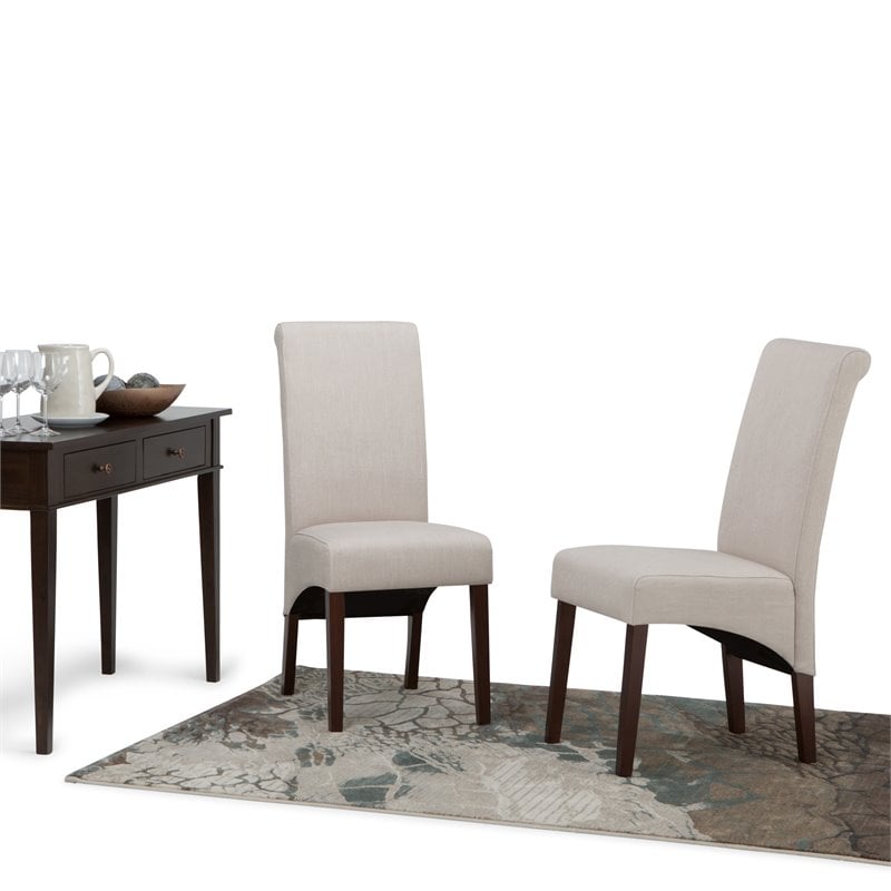 Trent Home Transitional Dining Chair in Light Beige Linen Look Fabric (Set of 2)