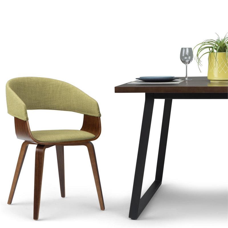 Trent Home Solid Wood Dining Chair in Acid Green Linen