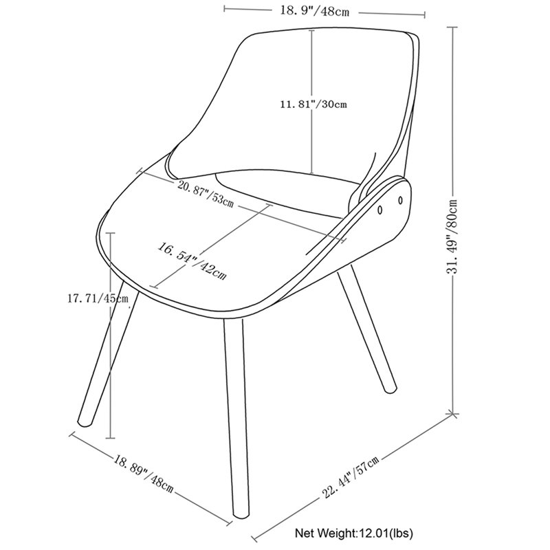 Trent Home Wood Back Dining Side Chair in Gray and Natural