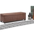 Trent Home Faux Leather Storage Ottoman Bench in Distressed Umber Brown