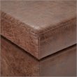 Trent Home Faux Leather Storage Ottoman Bench in Distressed Umber Brown