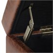 Trent Home Faux Leather Storage Ottoman Bench in Distressed Umber Brown