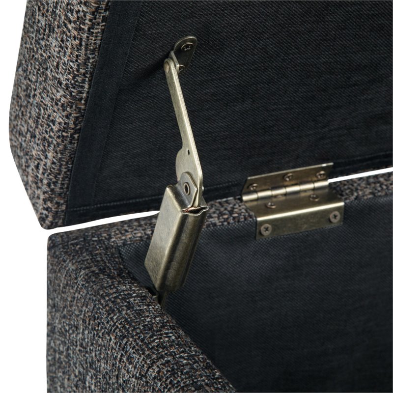 Trent Home Upholstered Storage Ottoman Bench in Dark Gray