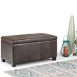 Trent Home Faux Leather Storage Ottoman Bench in Brown