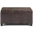 Trent Home Faux Leather Storage Ottoman Bench in Brown