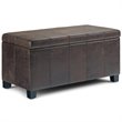 Trent Home Faux Leather Storage Ottoman Bench in Brown