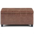 Trent Home Faux Leather Storage Ottoman Bench in Umber Brown