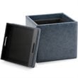 Trent Home Solid Wood Storage Ottoman in Denim Blue