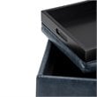 Trent Home Solid Wood Storage Ottoman in Denim Blue