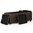 Trent Home Faux Air Leather Storage Ottoman in Distressed Brown