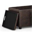 Trent Home Faux Air Leather Storage Ottoman in Distressed Brown