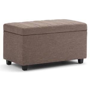 trent home fabric storage ottoman bench in fawn brown