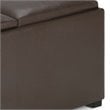 Trent Home Square Faux Leather Ottoman in Chocolate Brown