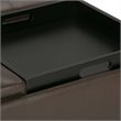 Trent Home Square Faux Leather Ottoman in Chocolate Brown