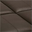 Trent Home Square Faux Leather Ottoman in Chocolate Brown