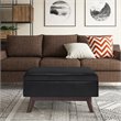 Trent Home Faux Air Leather Coffee Table Storage Ottoman in Midnight Black