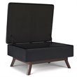 Trent Home Faux Air Leather Coffee Table Storage Ottoman in Midnight Black