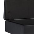Trent Home Faux Air Leather Coffee Table Storage Ottoman in Midnight Black