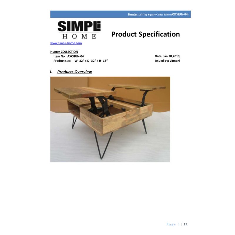 Trent Home Solid Wood & Metal 32