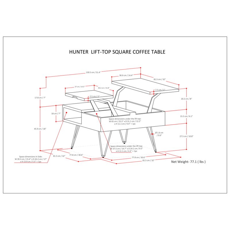Trent Home Solid Wood & Metal 32