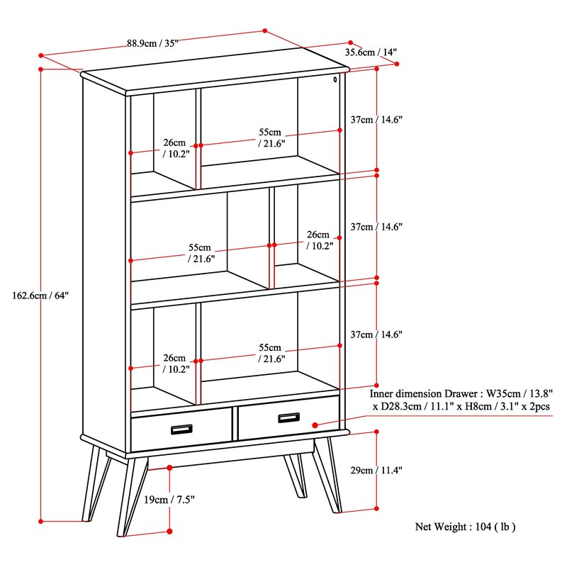 Trent Home Solid Hardood 64 