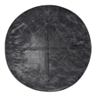 Trent Home Boho Round Pouf in Distressed Black Genuine Leather