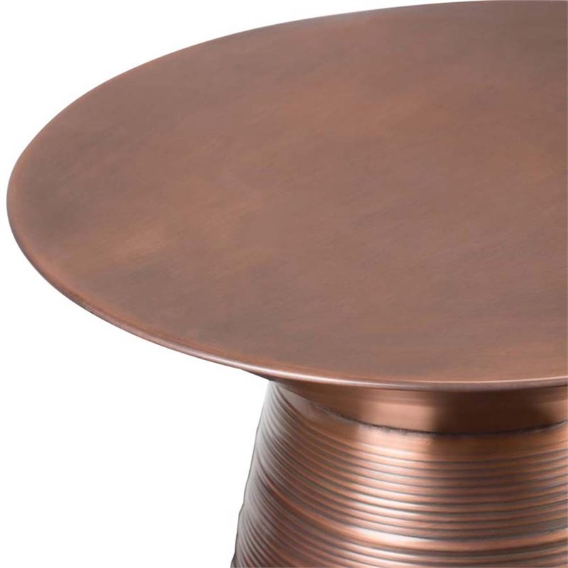 Trent Home Industrial 18 inch Wide Metal Accent Side Table in Aged Copper