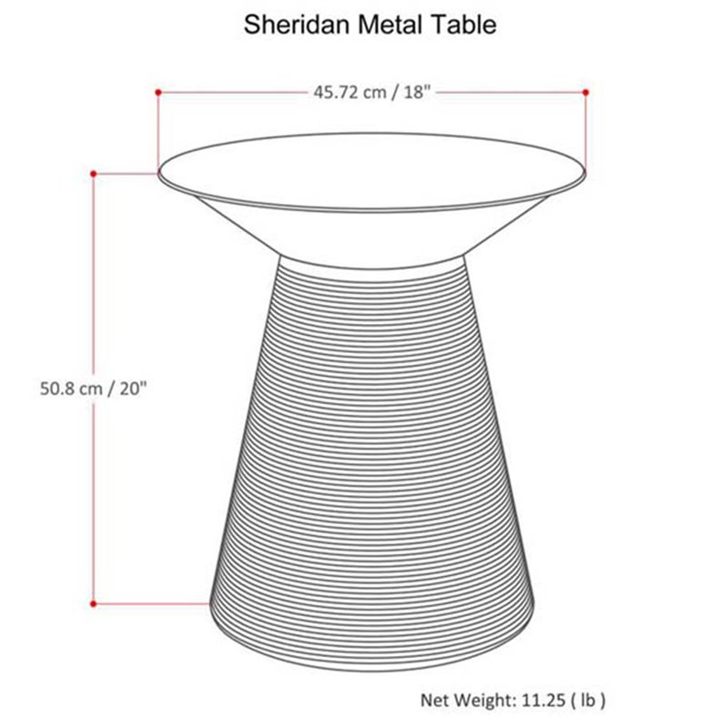 Trent Home Industrial 18 inch Wide Metal Accent Side Table in Aged Copper