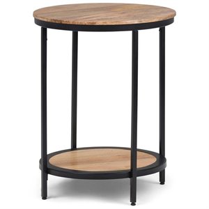 Trent Home Industrial 18&quot W Metal Round Accent Side Table in Natural