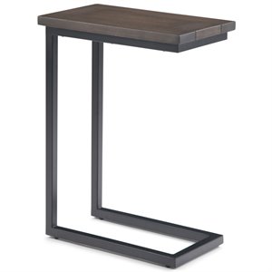 Trent Home Contemporary End Table in Walnut and Black