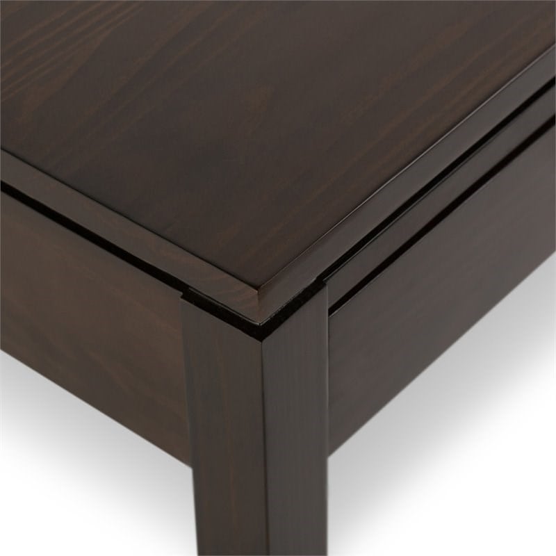 Trent Home Solid Wood Coffee Table with Drawers in Mahogany Brown