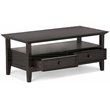 Trent Home Solid Wood Coffee Table with Drawers in Hickory Brown