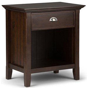 Trent Home Wood 24&quot Transitional Bedside Nightstand Table in Brunette Brown