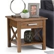 Trent Home Square Solid Wood End Table in Medium Saddle Brown