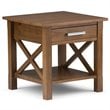 Trent Home Square Solid Wood End Table in Medium Saddle Brown