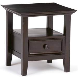 Trent Home Wood 19&quot Square Transitional End Table in Hickory Brown