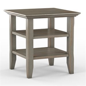 Trent Home Wood 19&quot Square Transitional End Table in Gray