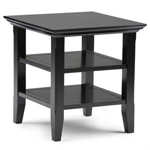 Trent Home Solid Wood 19 &quot Square Transitional End Table in Black