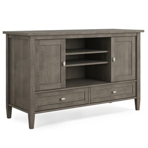 Trent Home Wood 47&quot Transitional TV Media Stand in Farmhouse Gray