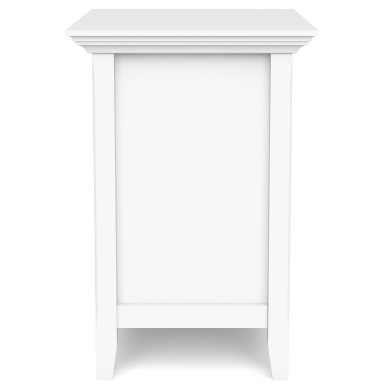 Trent Home Solid Mango Hardwood & Metal 2 Drawer Nightstand in White