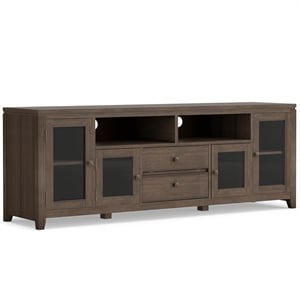 Trent Home 72&quot Solid Wood TV Media Stand in Farmhouse Brown