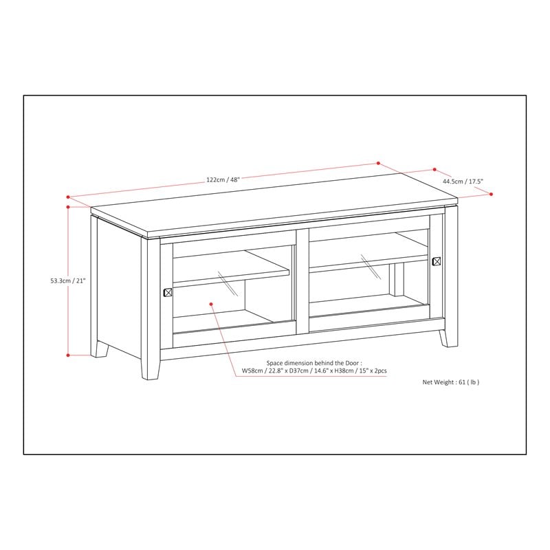 Trent Home Modern Solid Wood TV Media Stand for TVs up to 48