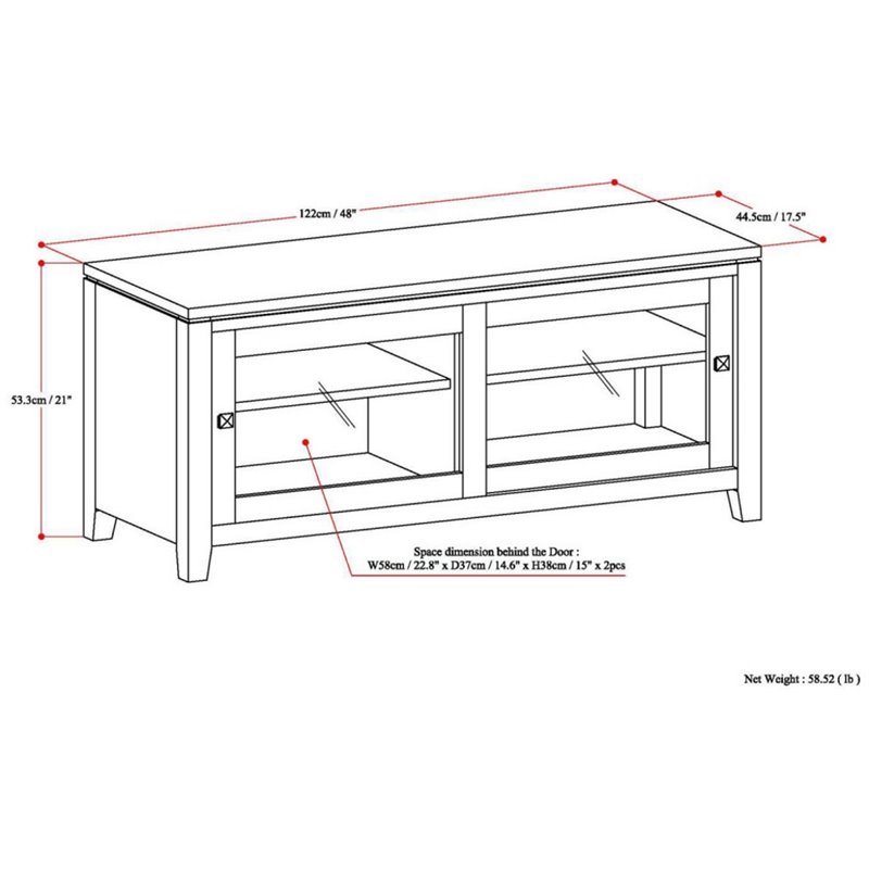 Trent Home Modern Solid Wood TV Media Stand for TVs up to 50