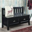 Trent Home Solid Wood Black Entryway Bench Rectangular 42