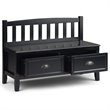 Trent Home Solid Wood Black Entryway Bench Rectangular 42