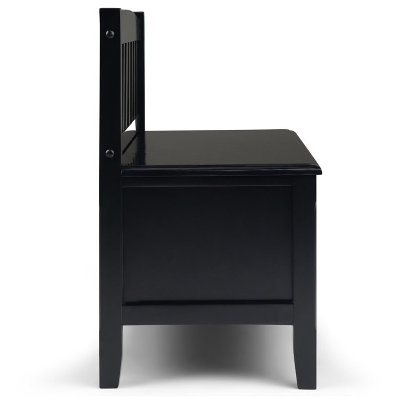Trent Home Wood 42 inch Wide Transitional Entryway Bench with Drawers in Black