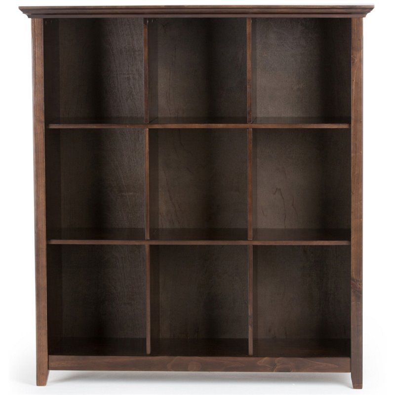 Trent Home Wood Transitional 9 Cube Bookcase and Unit in Brunette Brown