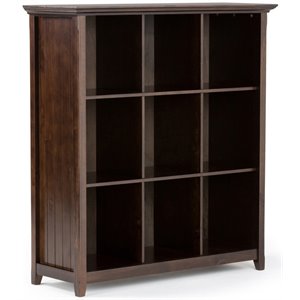 trent home wood transitional 9 cube bookcase and unit in brunette brown